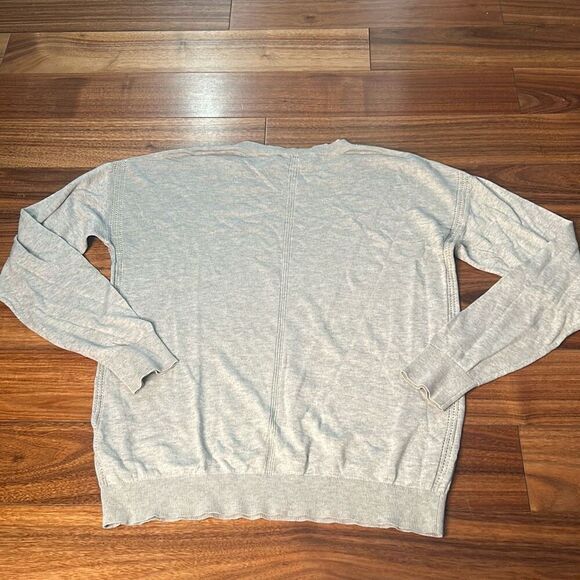 Banana republic silk cotton gray pullover sweater peep hole sides - Picture 7 of 10